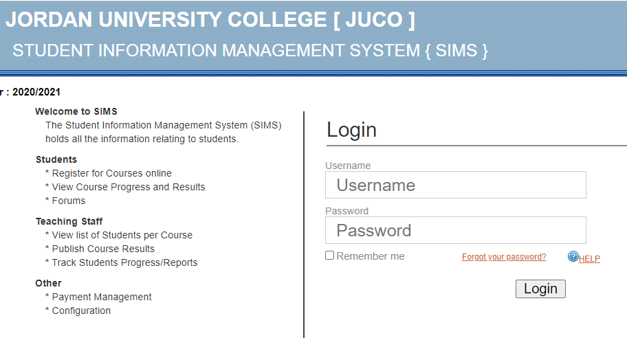 Juco Sims | Juco Sims Login – Jordan University College[juco]