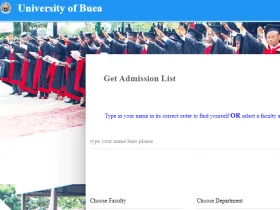 University Of Buea Admission List