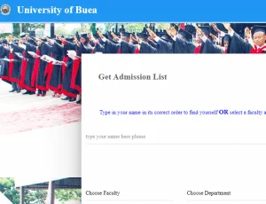 University Of Buea Admission List 