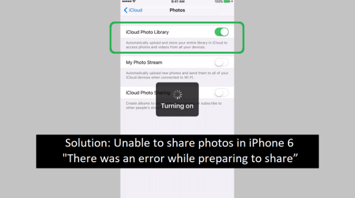 preparing to share :Fix for iPhone/iPad