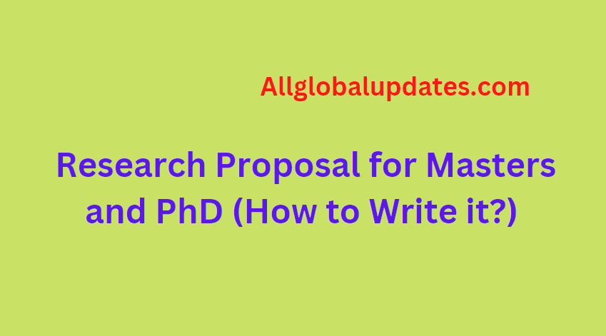 Research Proposal For Masters And Phd
