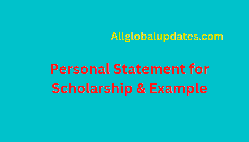 Personal Statement For Scholarship