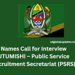 Names Call For Interview Utumishi