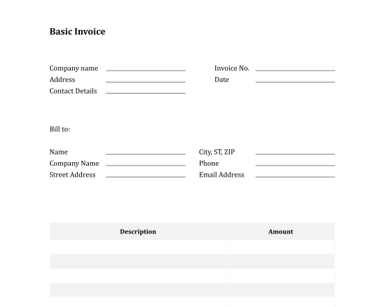 Basic Invoice Template