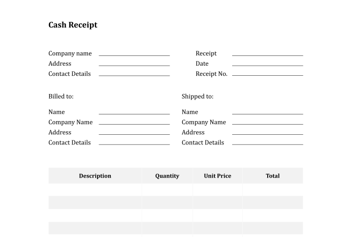 Cash Receipt Template