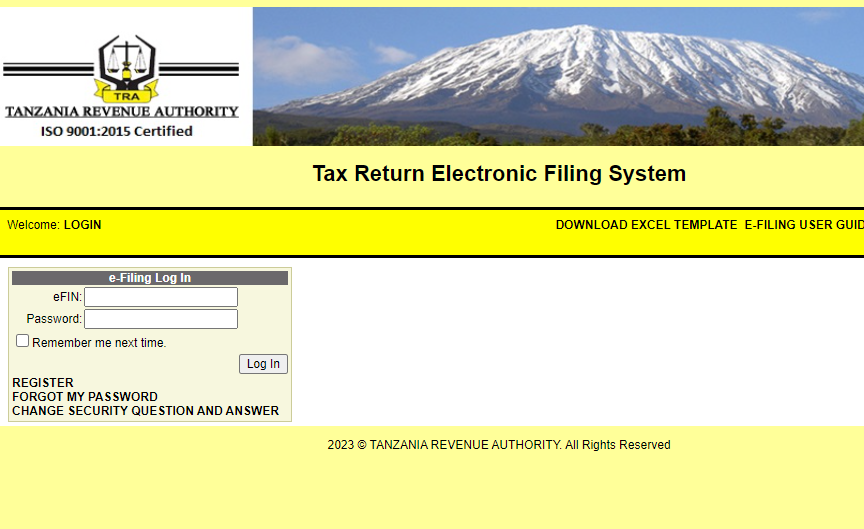 Tax Return Electronic Filing System