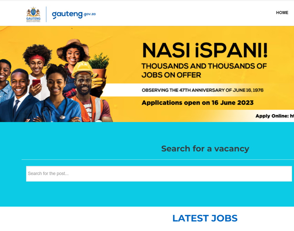 NASI ISPANI Job Vacancies 2023 Gauteng jobs.gauteng gov. za